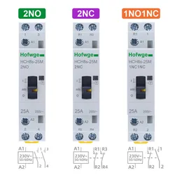 HCH8s-25 DC Contactor 2P 25A 1NO1NC 2NO  DC12V 24 AC24V Automatic Householdr Contactor Din Rail Type
