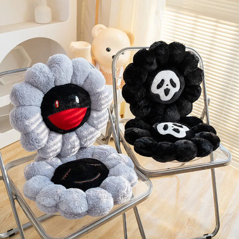 40x40 سنتيمتر الشر عباد الشمس رمي وسادة محشوة الظلام الهيكل العظمي أفخم وسادة مقعد لينة الديكور بلوشي ل أريكة كرسي هدية #1