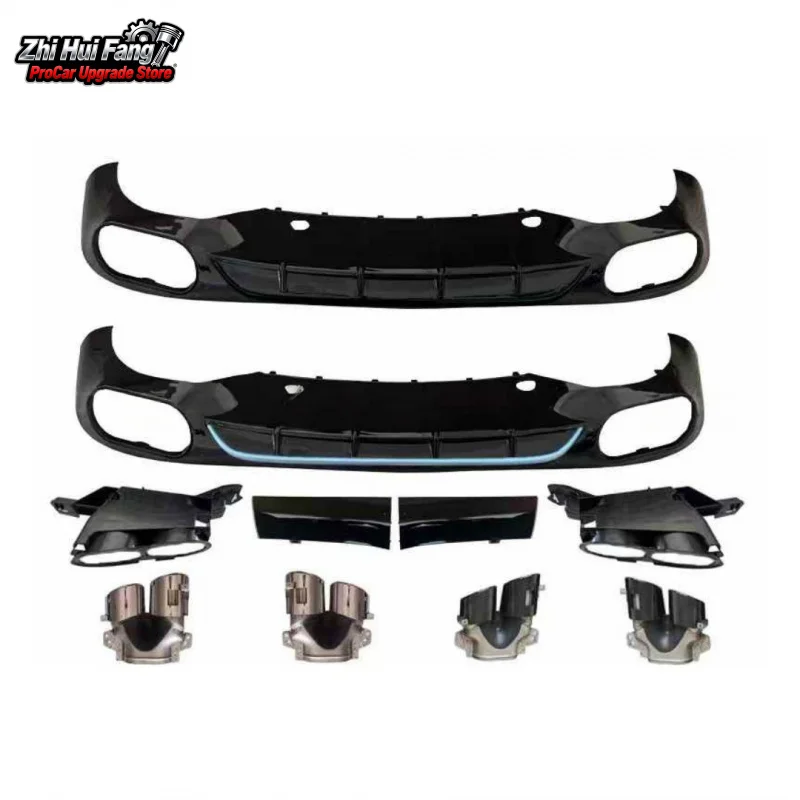 Suitable for Mercedes-Benz E-Class W214 Lip Tail Executive Edition Modified AMG E53 Diffuser Exhaust Pipe