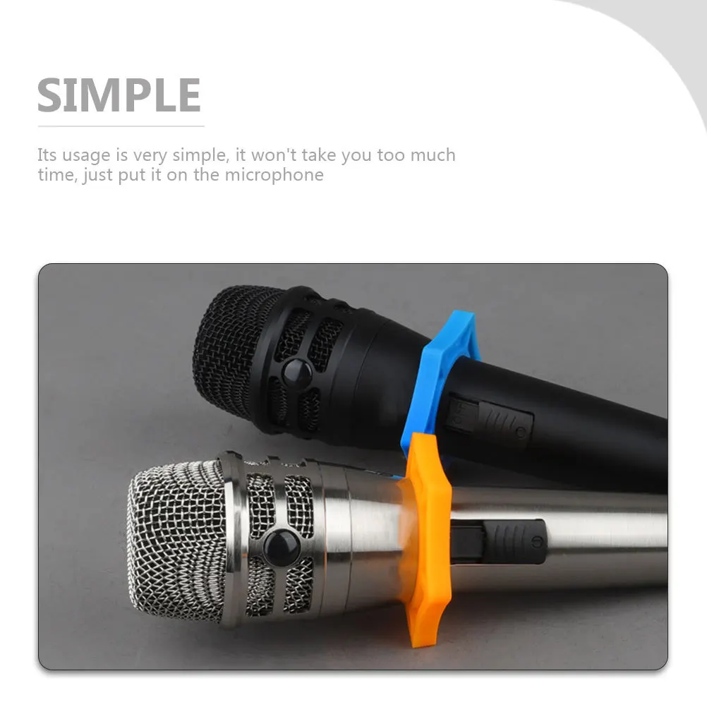 6 قطعة ميكروفون حلقات مضادة للدوران سيليكون ستة زوايا هيئة التصنيع العسكري حماية الدوائر للصدمات المضادة للانزلاق غطاء ميكروفون ل Ktv اللاسلكية