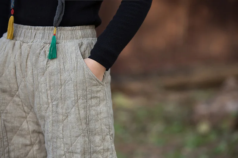 سروال فانوس شتوي 2025: خياطة ماسية، كتان رامي ريترو ودفء إضافي. #6