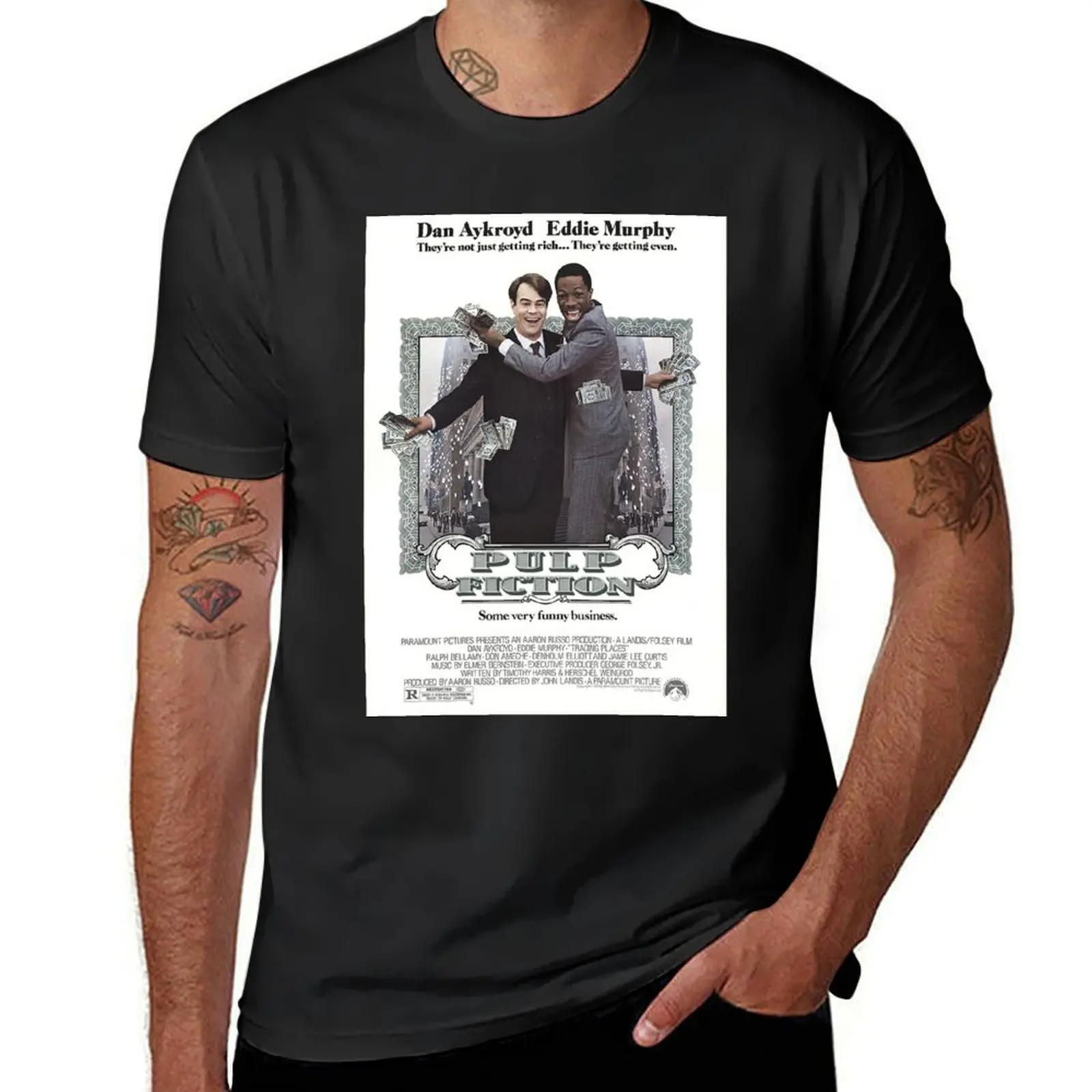 

Trading Places X Pulp Fiction T-Shirt customs plain mens clothing