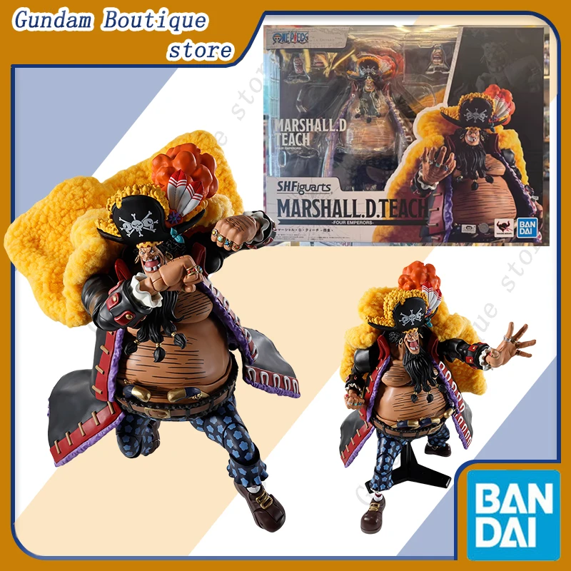 

Bandai Genuine SHF ONE PIECE Marshall·D·Teach Four Emperors Anime Action Figure Model Toys Joints Movable Finished Gift Children