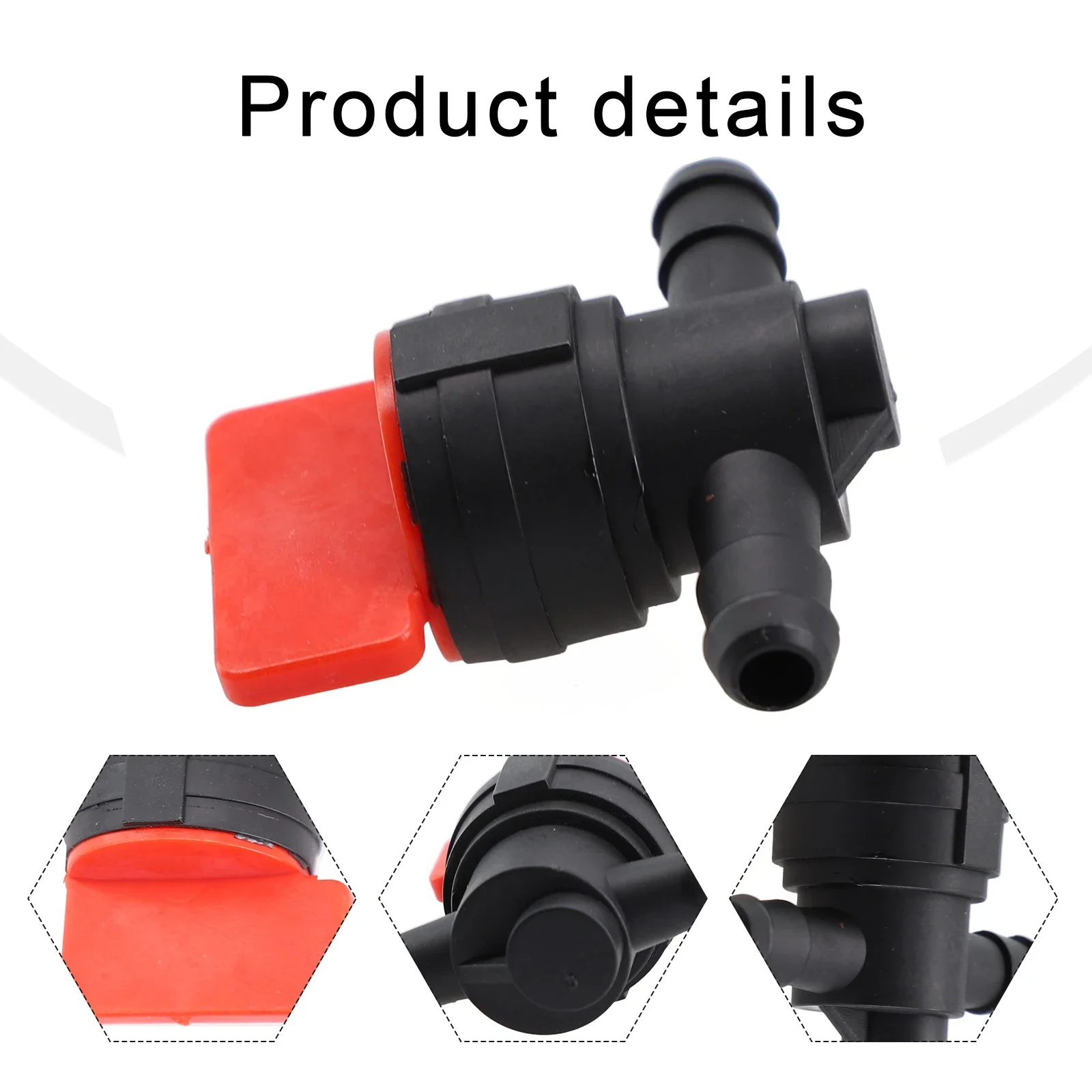 Motorcycle 8mm In-Line Fuel Tap Switch   On-Off Valve For Bike & ATV  1/4 Inch Plastic Fuel Line Accessory