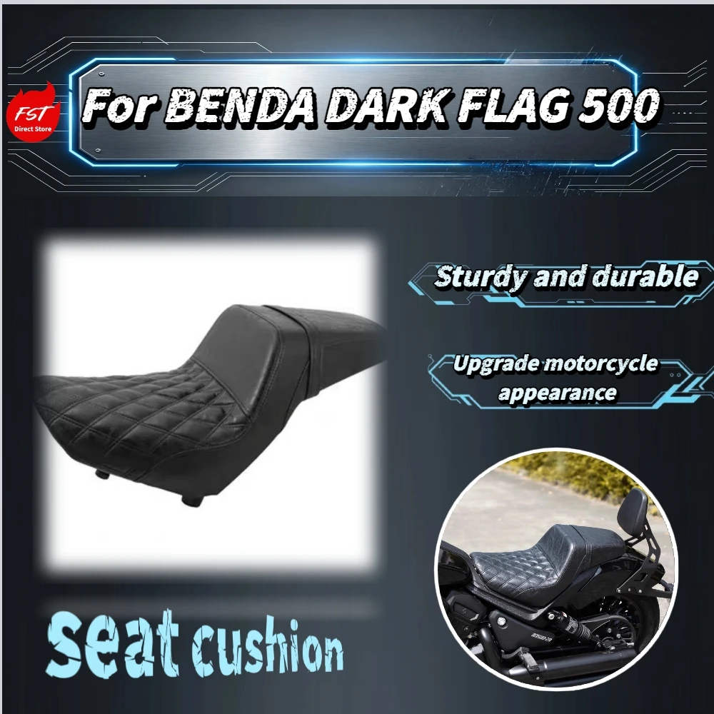 For Benda Black Flag 500 Integrated High-Low DS Style Seat Retro Cruiser Cushion High-resilience Foam Waterproof PU Leather