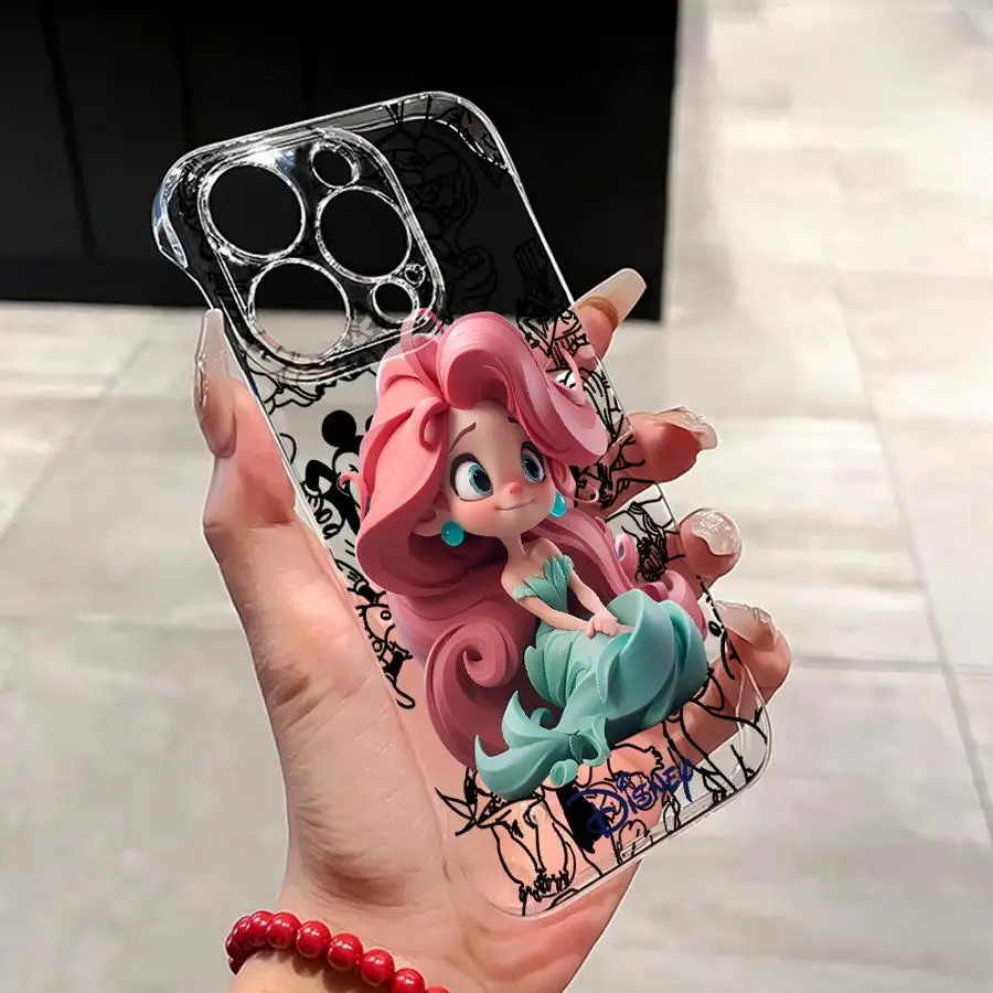 Cute Disney Pricess Phone Case for Apple iPhone 15 16 Pro Max 13 14 Plus 12 11 Pro plus Matte