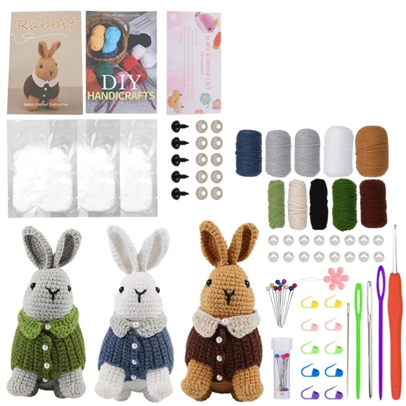 

Animal Kits Starter Pack with Yarn Hook, Crochet Accessories For Beginner