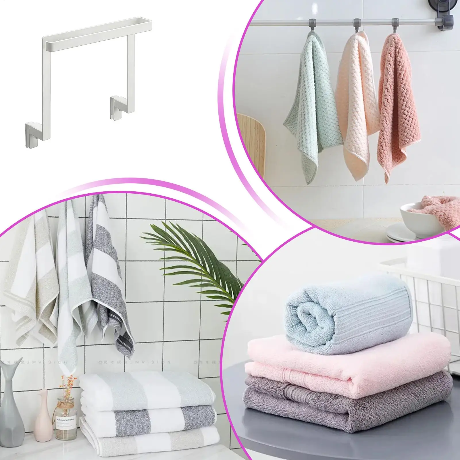 

Stainless Steel Cabinet Door Rag Shelf Dishcloth Hanger Single Pole Towel Rack Over Door Back Type Hanging Holder Kitchen