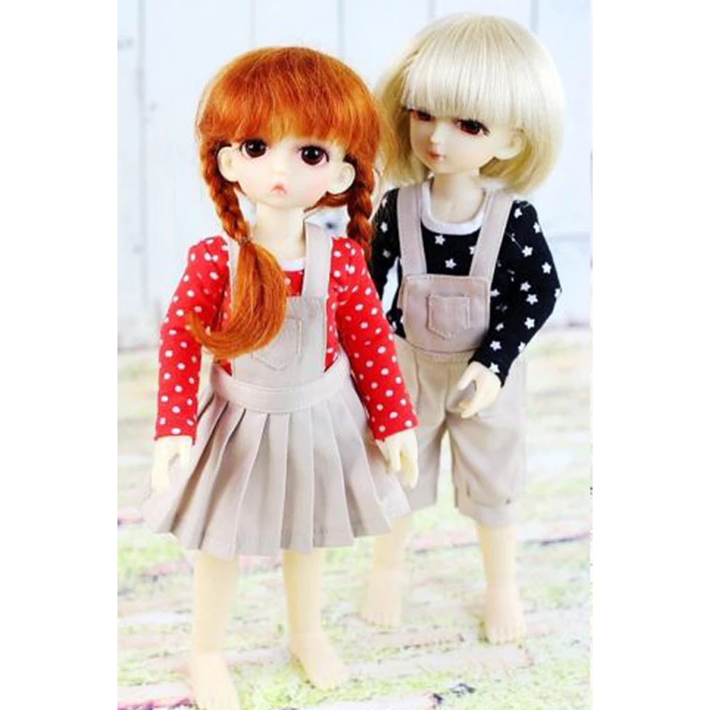 [wamami] 120# 2pcs Red Shirt/Clothes/Dress/Suit 1/4 MSD 1/6 SD DZ BJD Dollfie