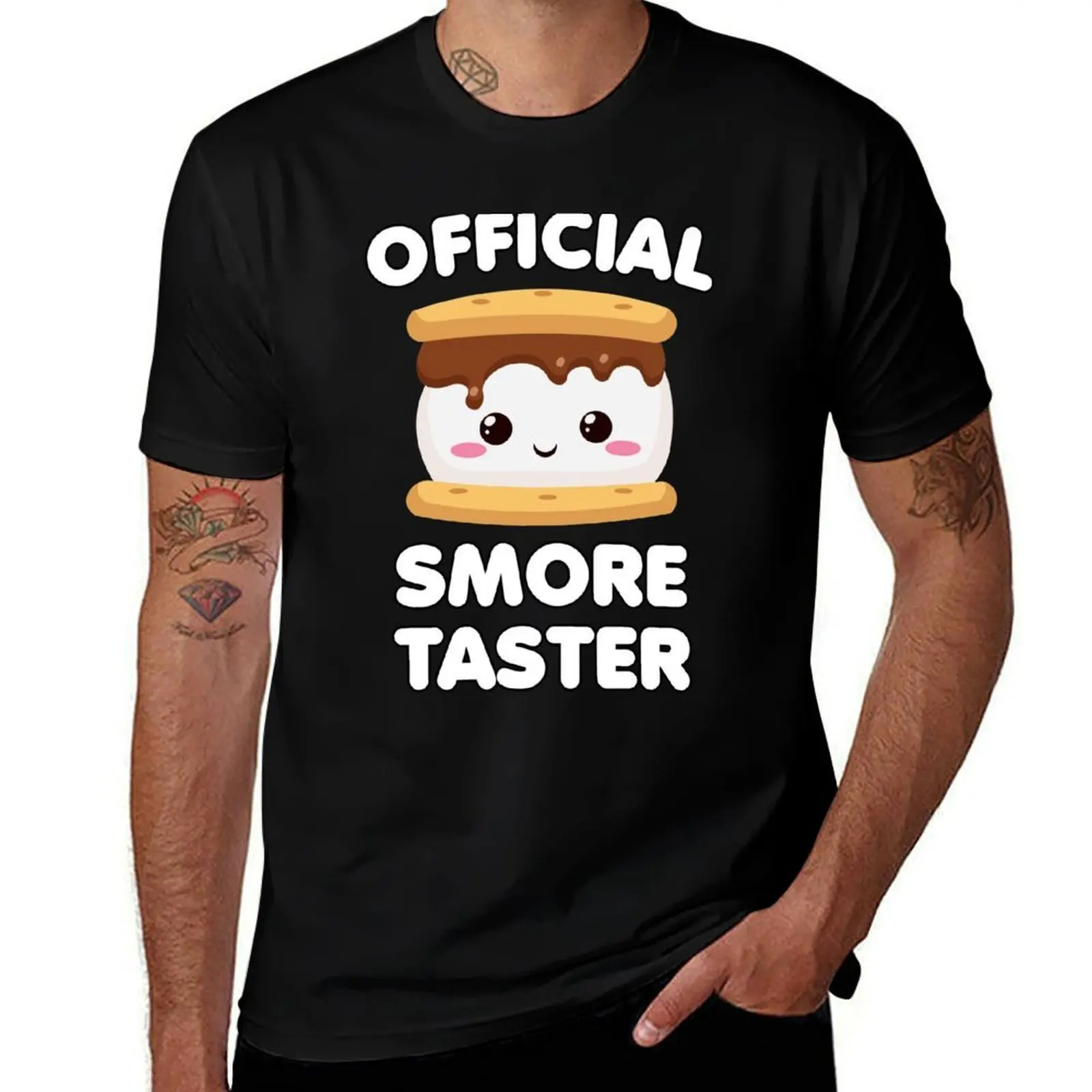 Official Smore Taster T-Shirt Basic Solid Color Casual Tee Shirt T-Shirt