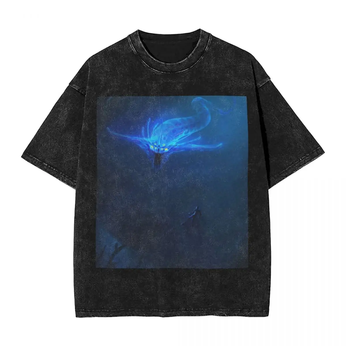 

Subnautica-Duch Leviathan плакат хип-хоп футболки с короткими рукавами мытые топы футболки уличная футболка повседневная для мужчин и женщин