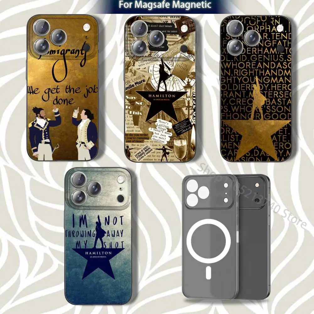 حافظة هاتف H-Hamilton L-Lyrics-E لهاتف iPhone 16,14,11,17,13,15,12,Air,Plus,Pro,Max,E,Mini Frosted for MagSafe Magnetic Gray