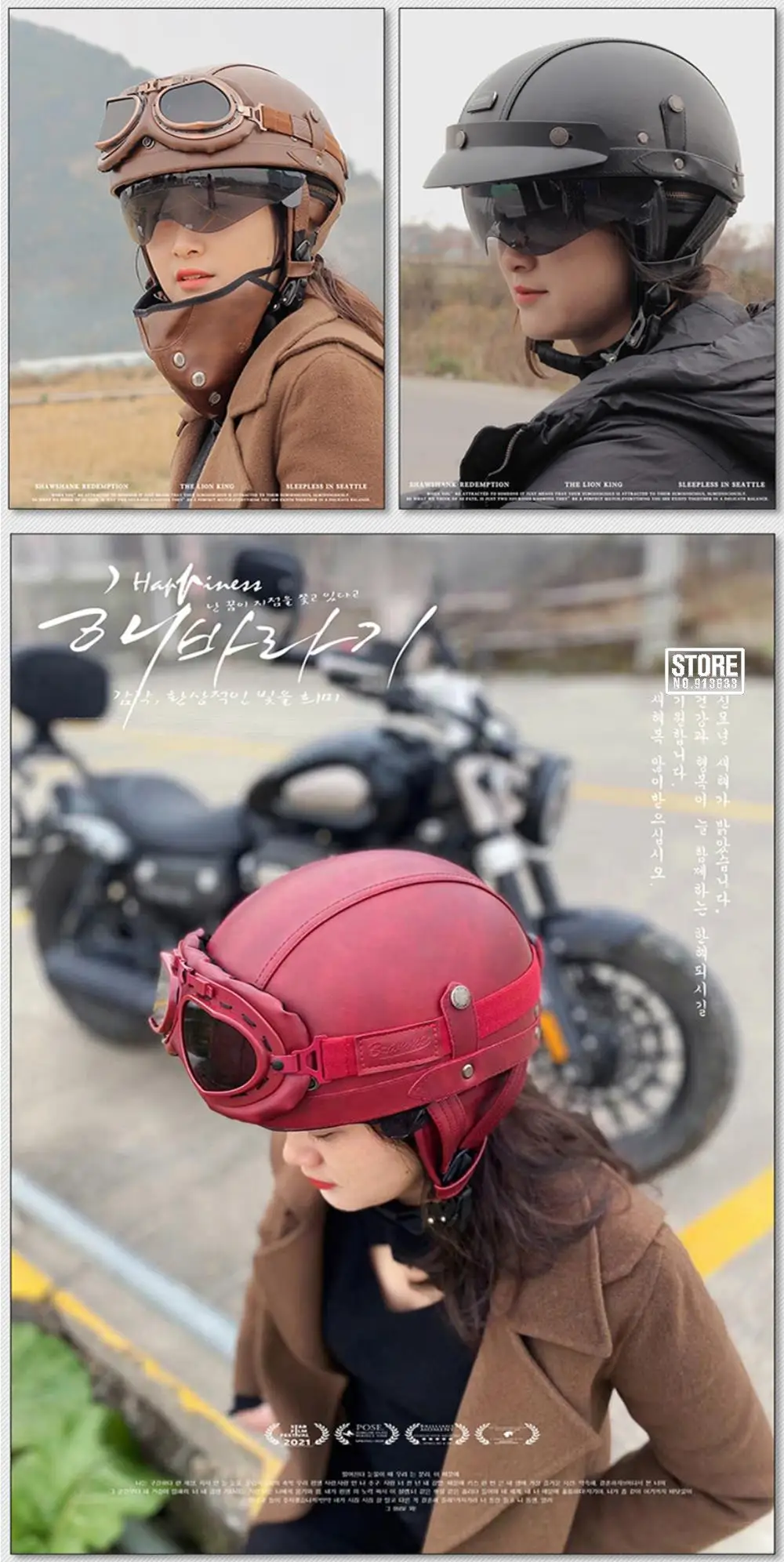 Retro Motorrad Helm DOT Zertifizierung Moto Helm Männer Frauen Halb Helm HD Objektiv Casco Vier Jahreszeiten Reiten Roller Capacetes – Detail 8