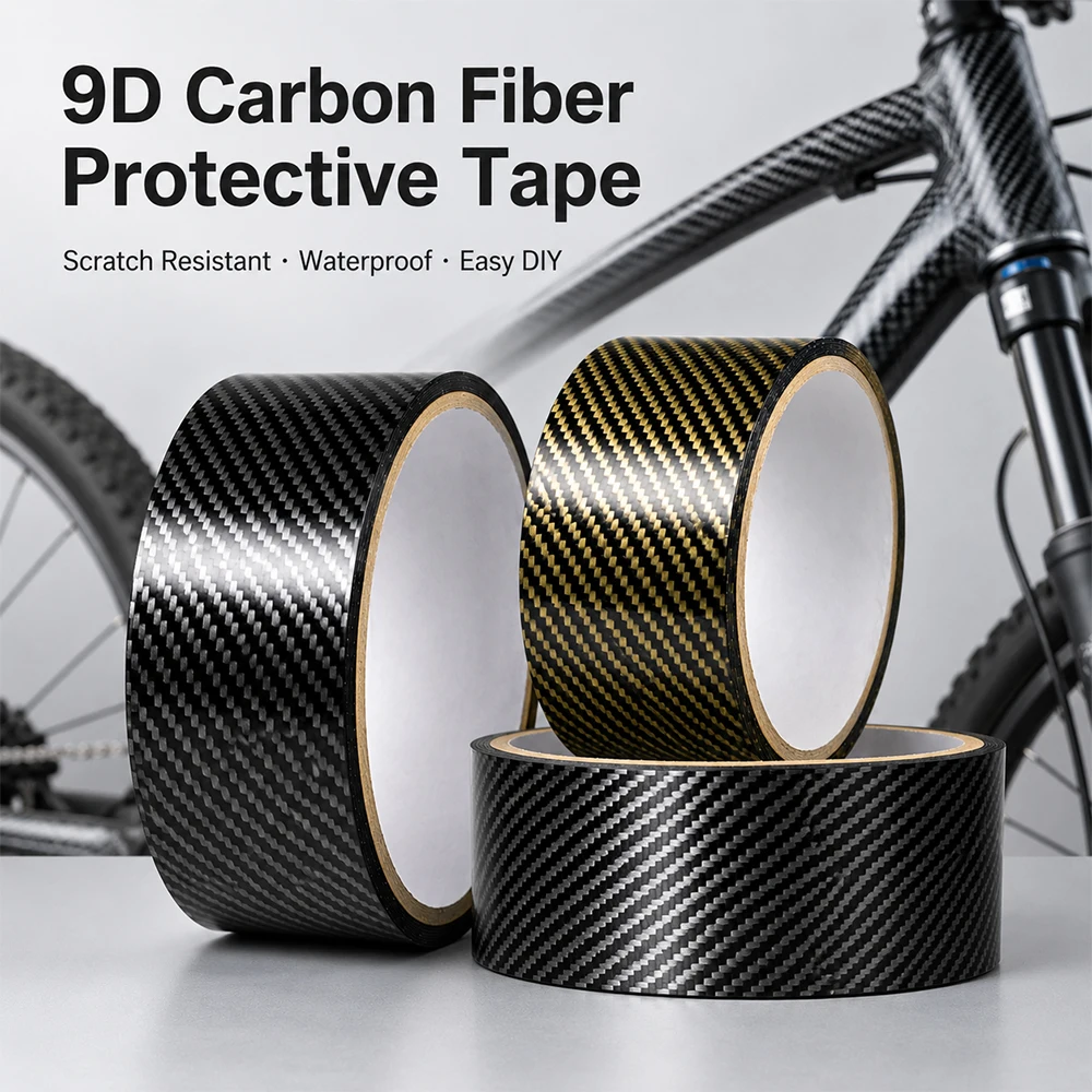 Paint Safe 9D Carbon Fiber Decor Tape Anti-Scratch Cover For MTB Road Bike Frame Fork Top Tube Protection Carbon Fiber Tape