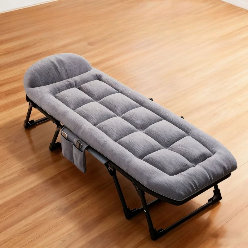 American Style Portable Office Folding Bed Lounge Chair Threefold Multifunctional Nap Folding Bed for Lunch Break in The Office