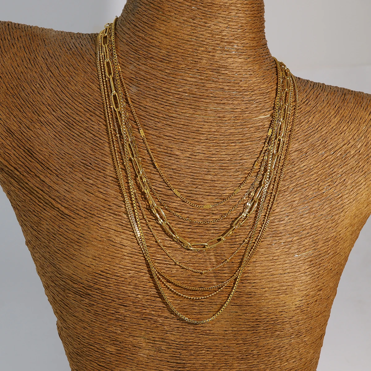 WILD & FREE Stainless Steel Basic Chains Necklaces for Women Trendy Classic Fashion 18K Gold Plated Waterproof Jewelry