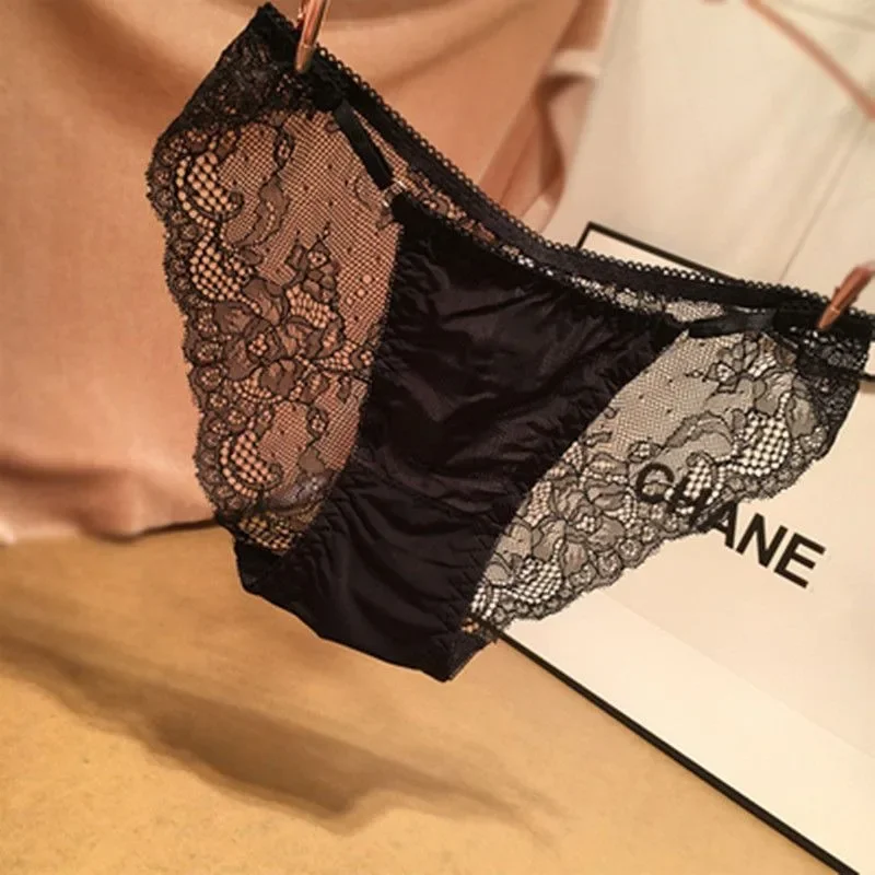 

Sex Appeal Lace Women's Panties Comfort Traceless Ice Silk Student Underwear Female Seductive Triangle Europe and America