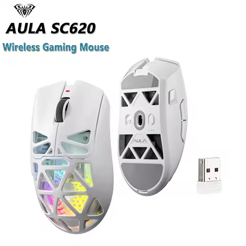 AULA SC620 Gaming Mouse Wired/Bluetooth/2.4G Light Weight Mouse Gamer PAW3311 Adjustable 12,000 DPI Life PC Gaming Accessories