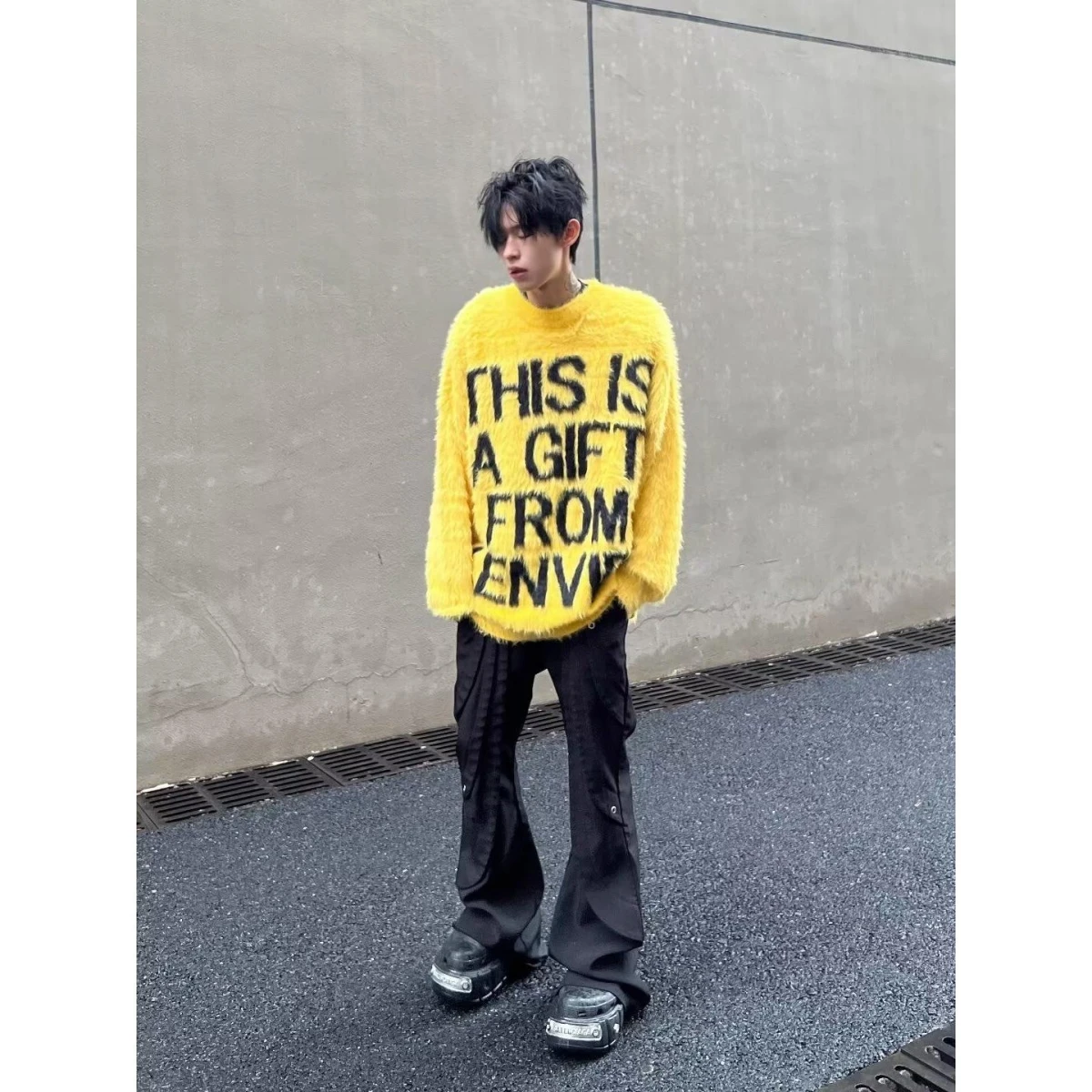 Cseta de Malha Slim Fit com Gola Redonda para Homens, Marca de Moda Estilosa, Csa Base para Outono e Inverno, Novo Mode...