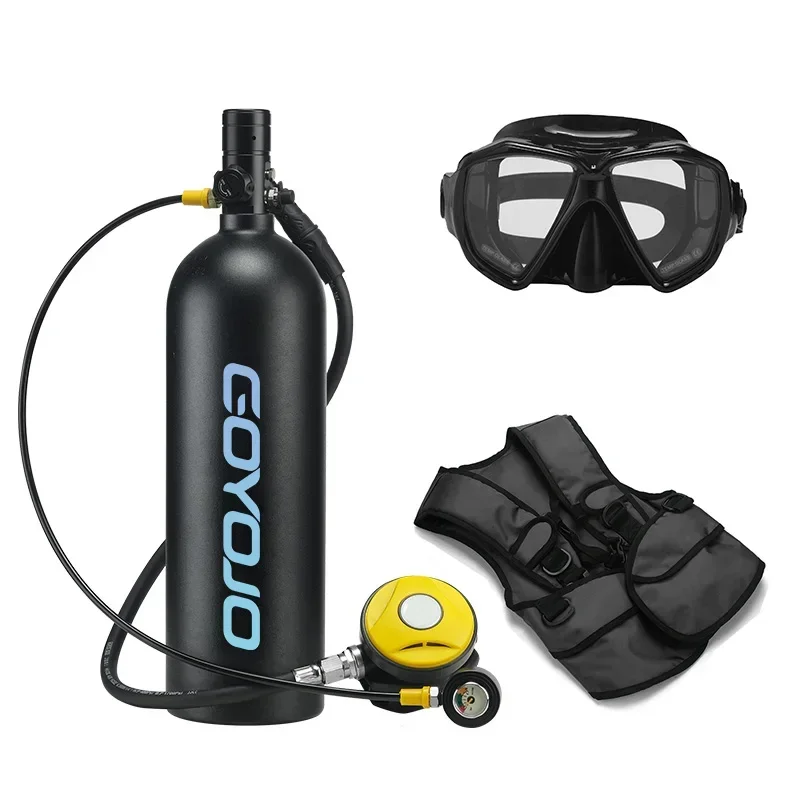 2L Diving Scuba Oxygen Tank Air Tank Equipment Gear Mask Adapter Cylinder Bottle Underwater Snorkeling A Set Diving