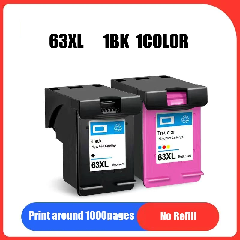 Compatible Ink Cartridge 63 63XL 63XXL for HP DESKJET 1112/2130/ 2132/3630/3632/ OfficeJet 3830/ 4650/4652/4655/ Envy 4516/4512