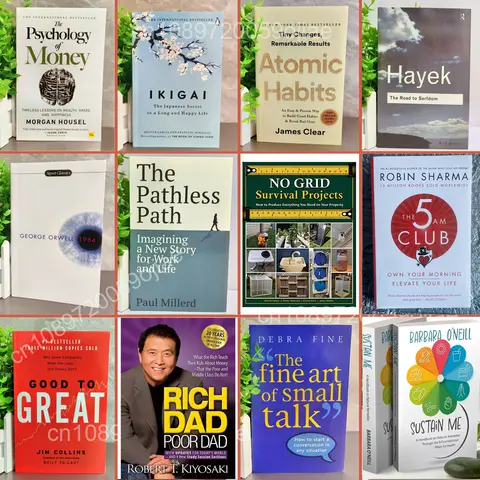 인기 판매 도서 컬렉션: 부자 아빠 가난한 아빠, 5AM 클럽, Good to great, 1984, SUSTAIN ME, The Psychology of Money, IKIGAI 등