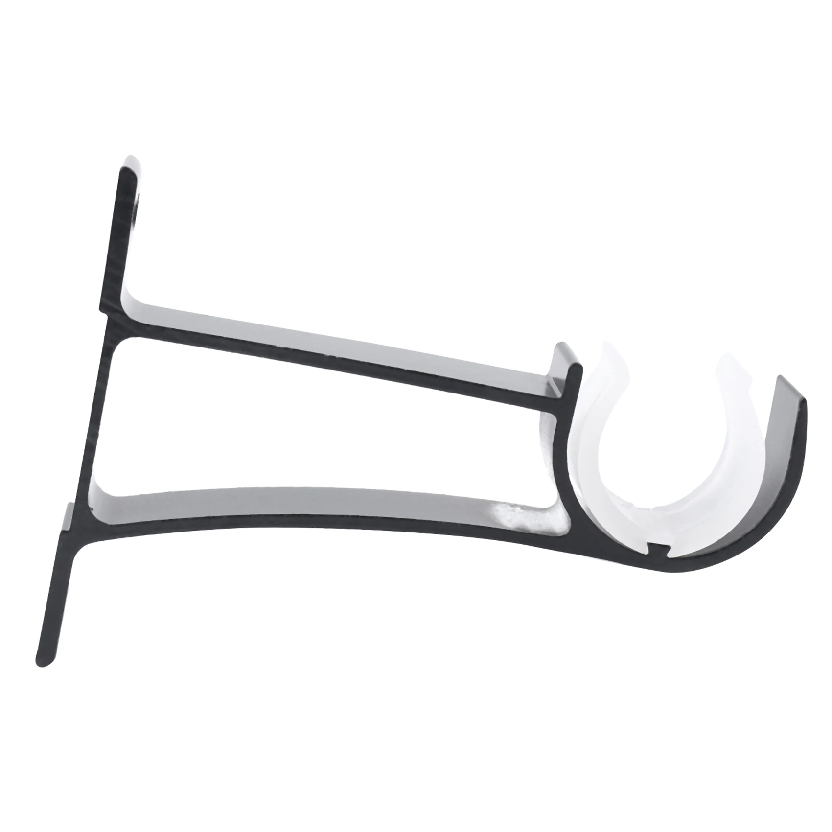 TFORU-20 Pack Single Curtain Rod Brackets For Drapery Rod Aluminum Alloy Heavy Duty Curtain Rod Holders (Black)