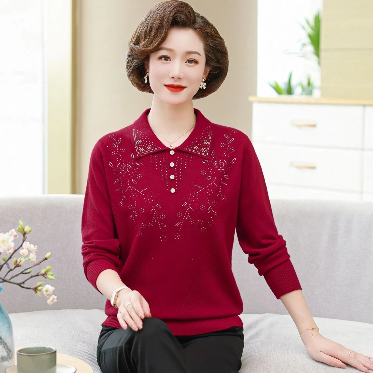 

Свитер женский, новинка 2025, весенний модный пуловер с лацканами, женская одежда, повседневные свитера с длинными рукавами