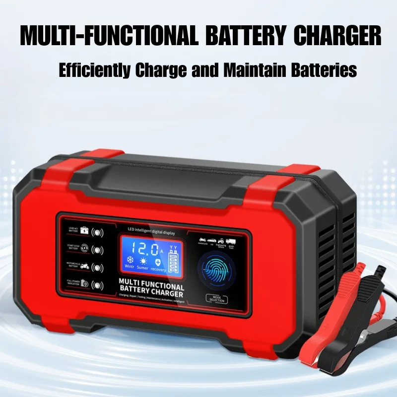 

12 В 6 А интеллектуальное импульсное зарядное устройство для ремонта аккумулятора с быстрой зарядкой сенсорного ЖК-дисплея для автомобиля, мотоцикла, грузовика