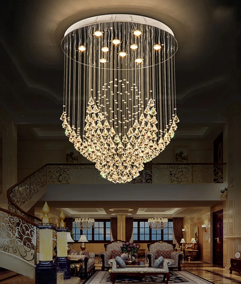 grande diamante cristal lustre iluminacao led moderna design redondo decoracao de casa sala hotel ac110240v 01