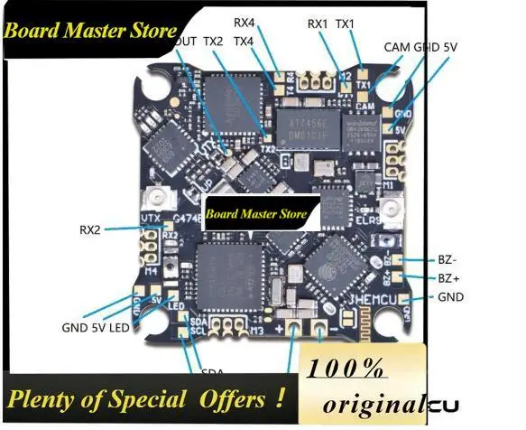 BoMaSJHEMCU G474ELVTX F411 ELVTX 1S-2S Betaflight 4.4.2 JHEF411.HEX Flight Control FC For Receiver ELRS 12A ESC 400MW