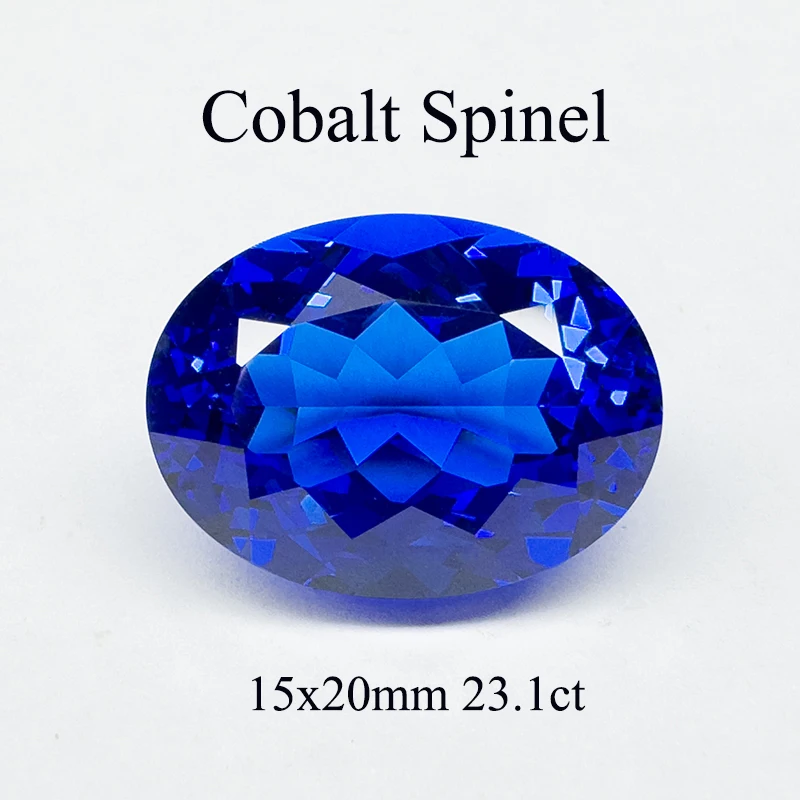 Cobalt Spinel Oval Cut 15x20mm 23.1ct VVS1 Gemstone for Diy Jewelry Making with AGL Certificate