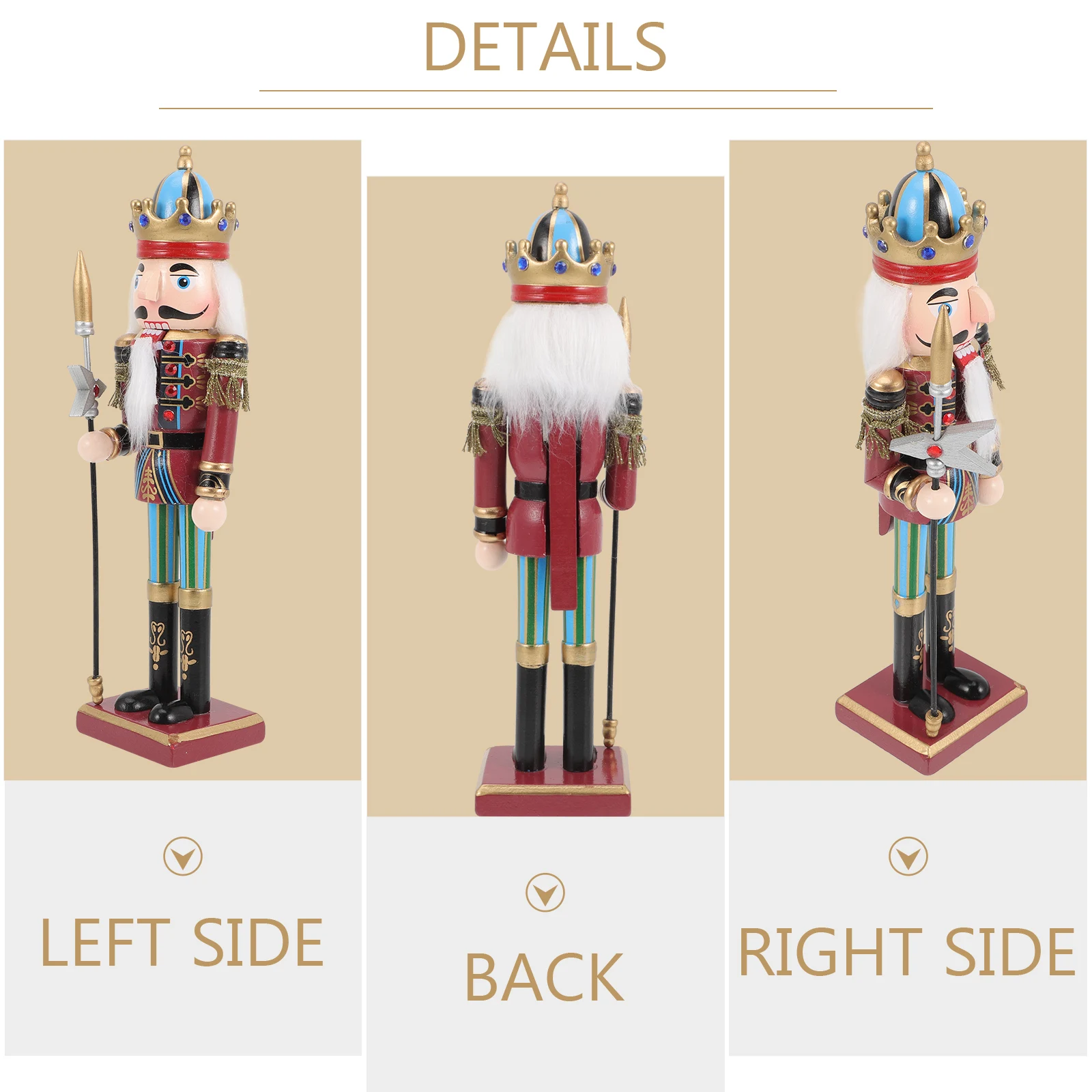 

Wooden Nutcracker Soldier Decor Christmas Nutcracker Figure Sturdy Craftsmanship Home Office Bedroom Decoration Xmas Table