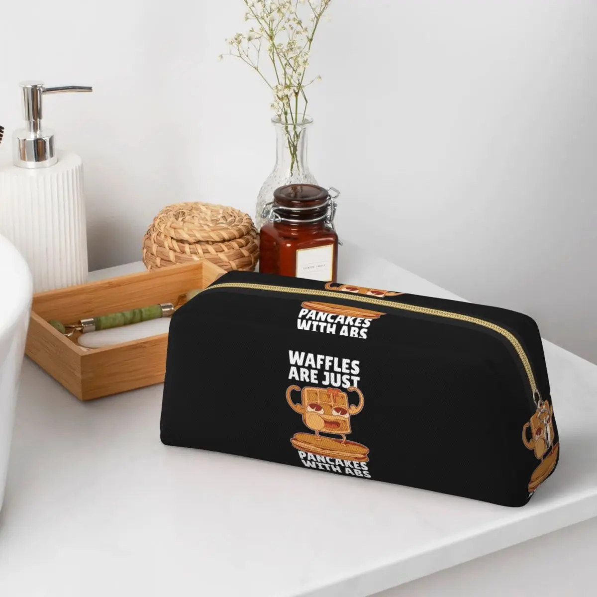 Waffle Cake Humor Pencil Cases for Students School Pen Box Pencil Bag Pencil Pouch Pen Holder