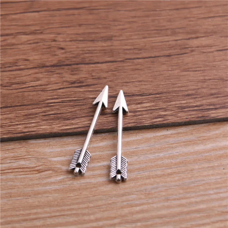 30Pcs/Lot 5*30mm 2Colors Antique Gold Color Antique Silver Color Antique Bronze  Arrow Charm Pendant For Jewelry Making