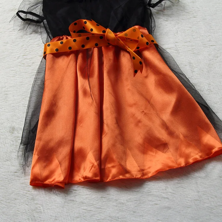 Halloween Mädchen Hexen- und Fledermaus-Kostüm-Set, verschiedene Stile, Tüll-Kostüm mit Hut und Stirnband, Kinder-Partykleidung – Detail 14