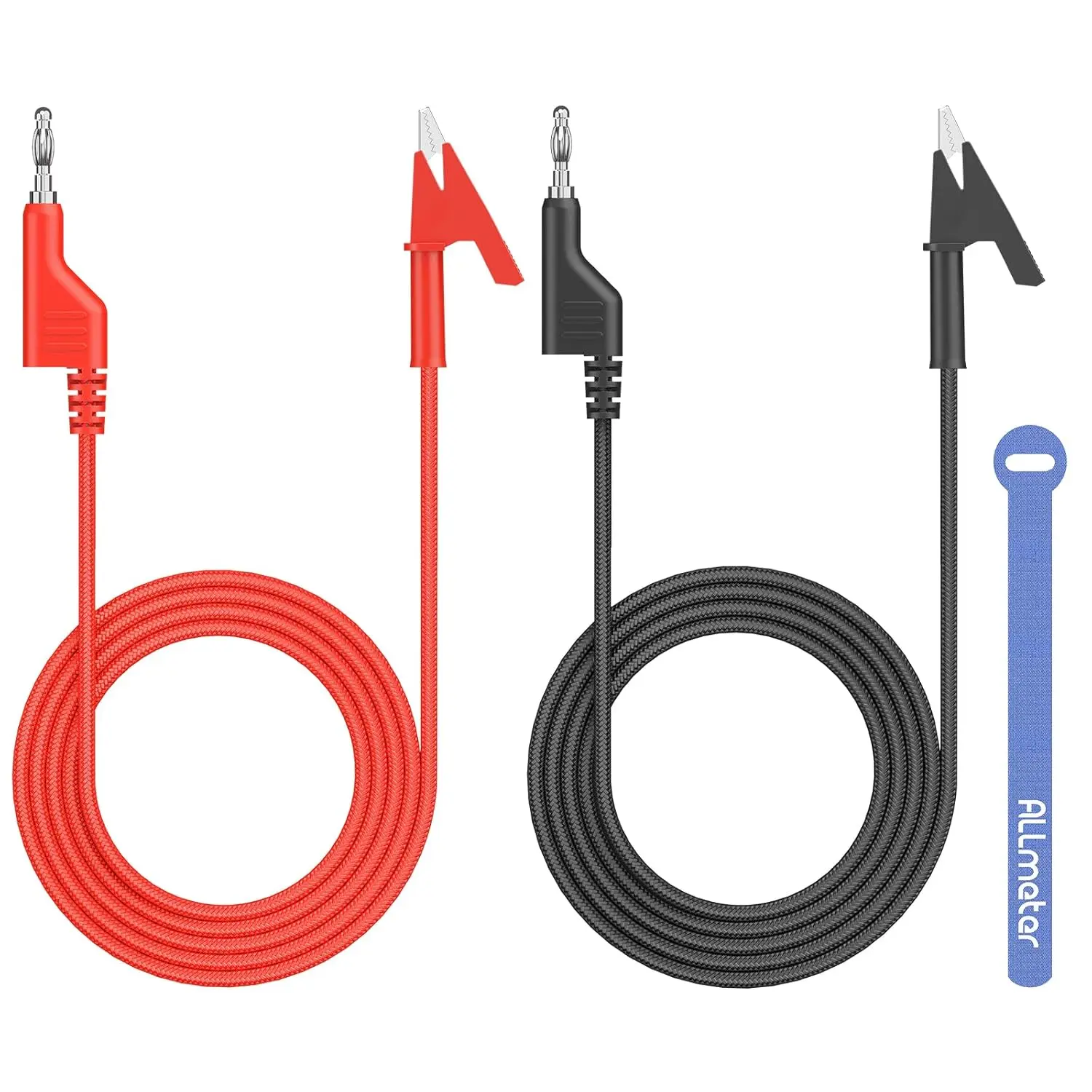 

1M 15A Stackable Banana to Alligator Clip Test Leads, Heavy Duty Multimeter Cable