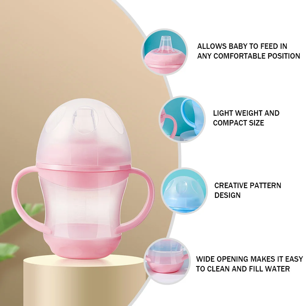 

2 Pcs Anti Drip Sippy Cups Baby Toddler Silica Gel Portable Water Bottle Lightweight Easy Color Infant