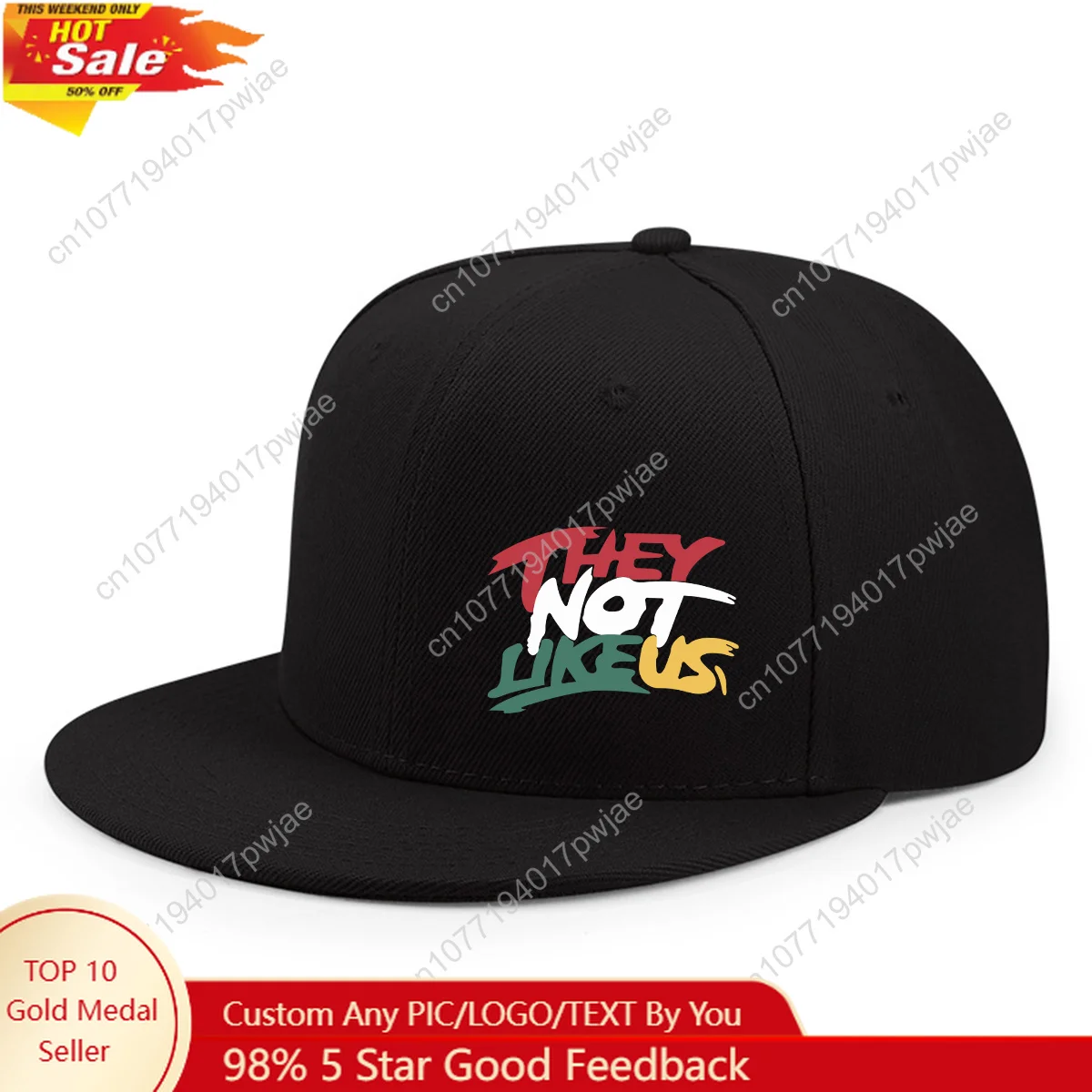 

[Urban Style Cap] 2D Flat Urban Style Baseball Cap | Colorful "They Don't Like Us" Print, Breathable Acrylic Adjustable Fit, Ou