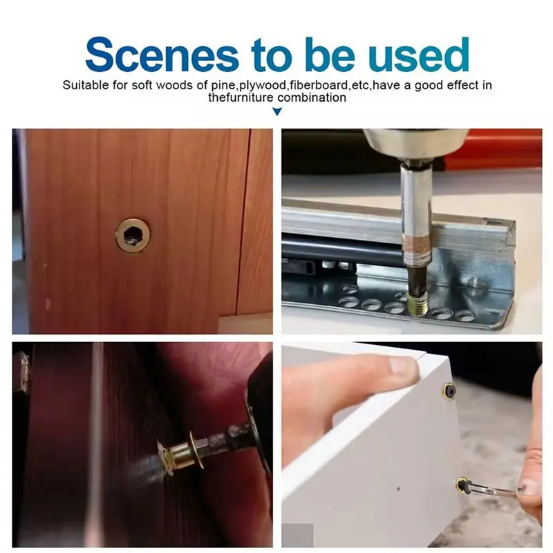 LLCS-M6 X 15Mm Threaded Inserts Nuts And M6 X 20Mm Flat Head Socket Screws 200-Piece Set For Furniture Assembly