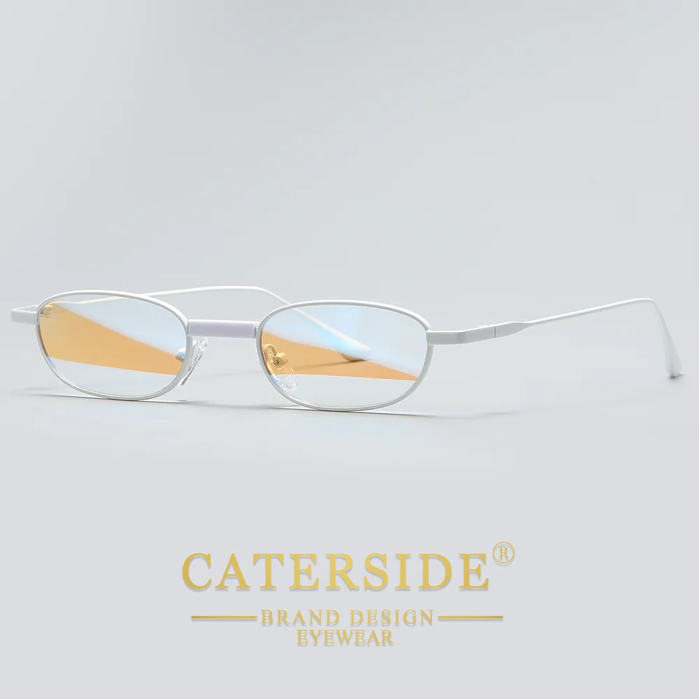 CATERSIDE Herren Hip-Hop-Sonnenbrille, Premium-Metall, kleiner Rahmen, Damen-Reise-, Business-, Party-, Urlaubsgeschenk, Dekorative Brille, UV400 – Detail 11