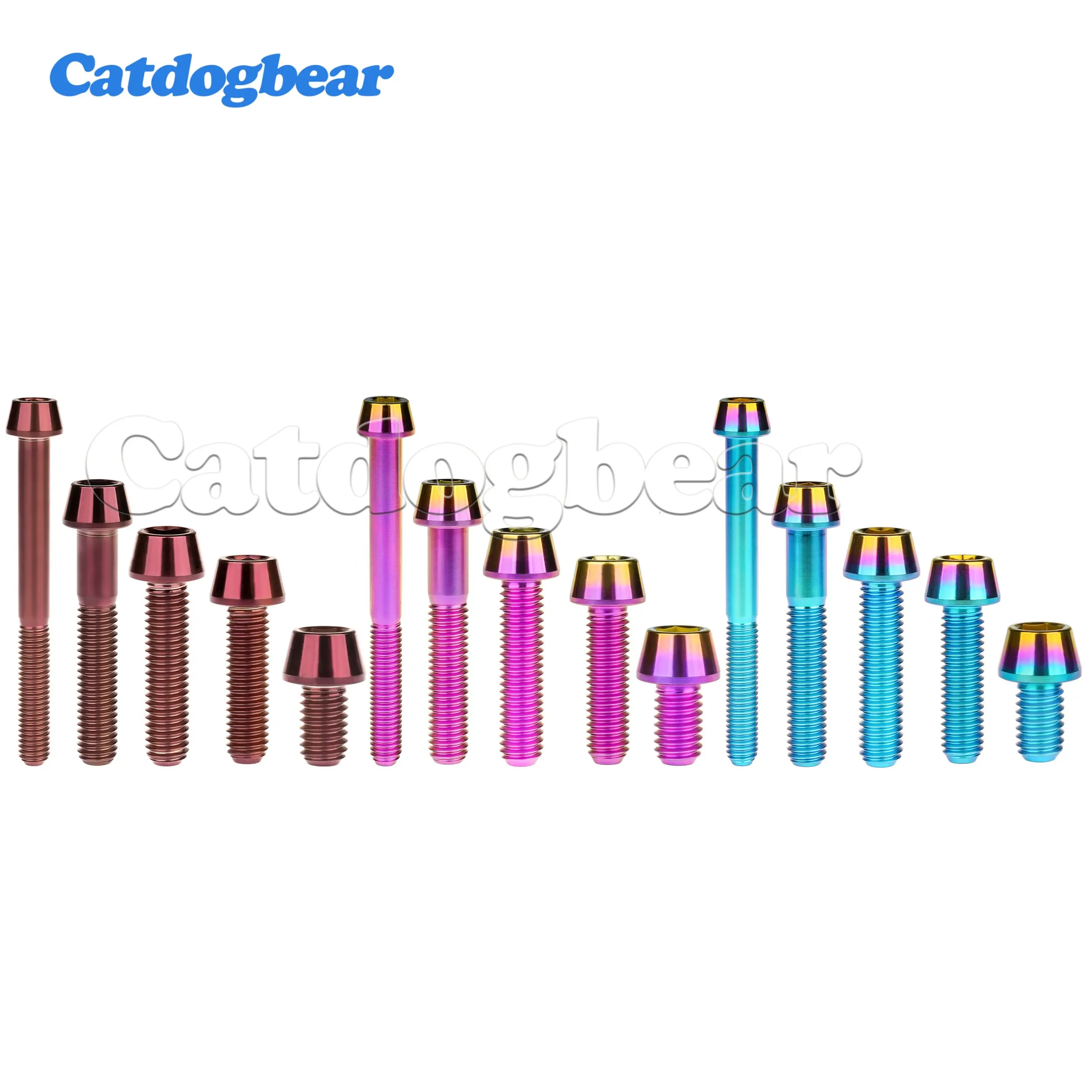 Catdogbear Titanium 1PCS M5 M6 M8X9--70mmAllen Key Taper Head Bolt Screw for Bicycle Headset Brake