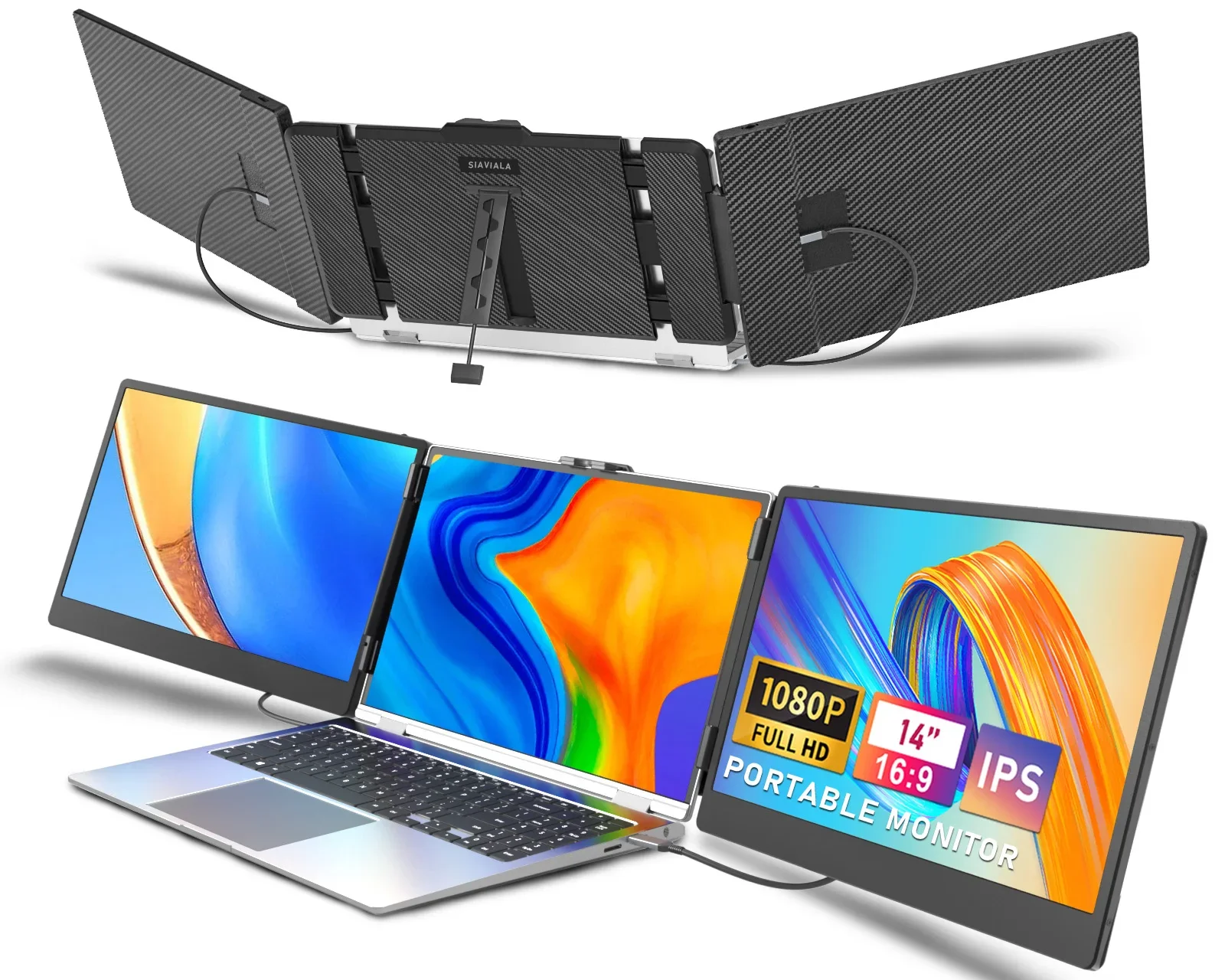 Best Seller Portable 14 Inch Monitor With Type-C Laptop Monitor Triple Extender For Laptop S2 HD 1080P Laptop Monitor Extension