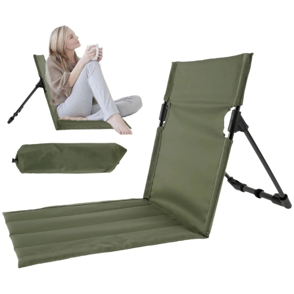 Chaise pliante de Camping en plein air, Portable, pliable, paresseux, coussin de dossier pour pêche, barbecues, plage, pique-nique