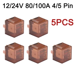 5PCS Waterproof Car Relay Car Control Device Relays Car High Power Relay 12/24V 80/100A 4/5 Pin Automotive Relay Switching