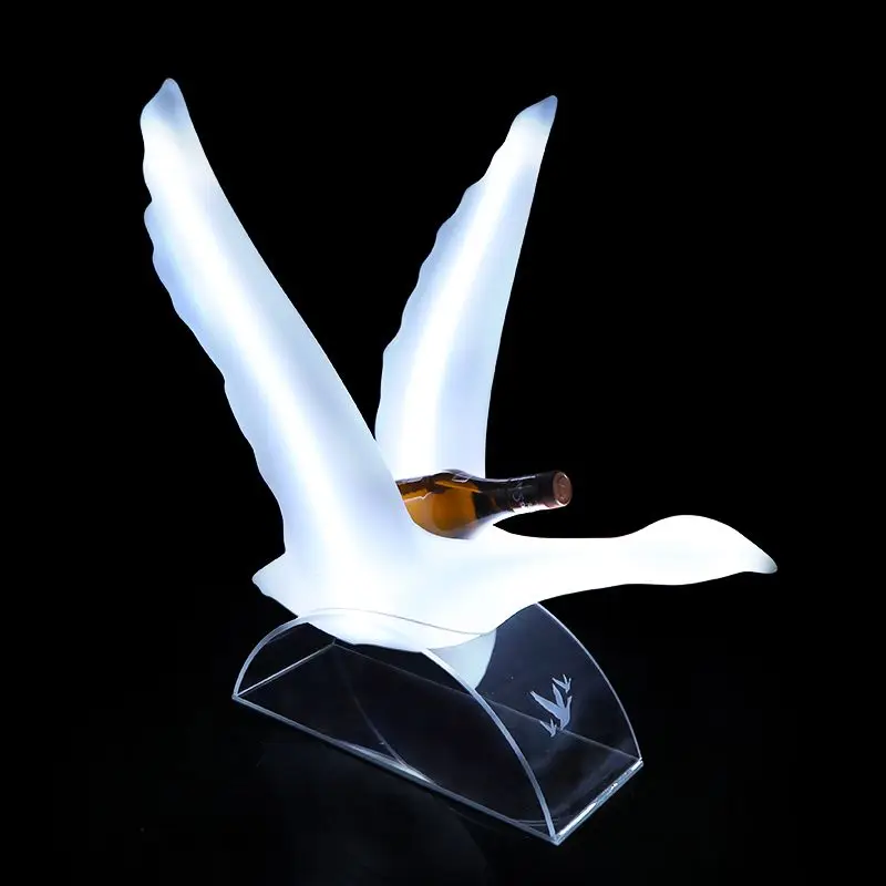 New White Swan Glow Bar Wine BOTTLE PRESENTER  LED Rechargeable Champagne Cocktail Wine Rack For Disco Party Nightclub