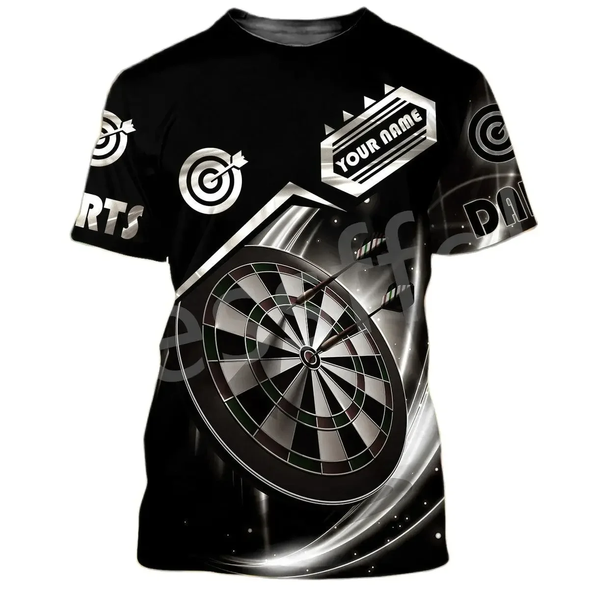 Bar Entertainment Darts Club Fun Indoor Sports Summer Men 3D Harajuku Print Loose Casual Daily Crewneck Short Sleeve T-shirt Top