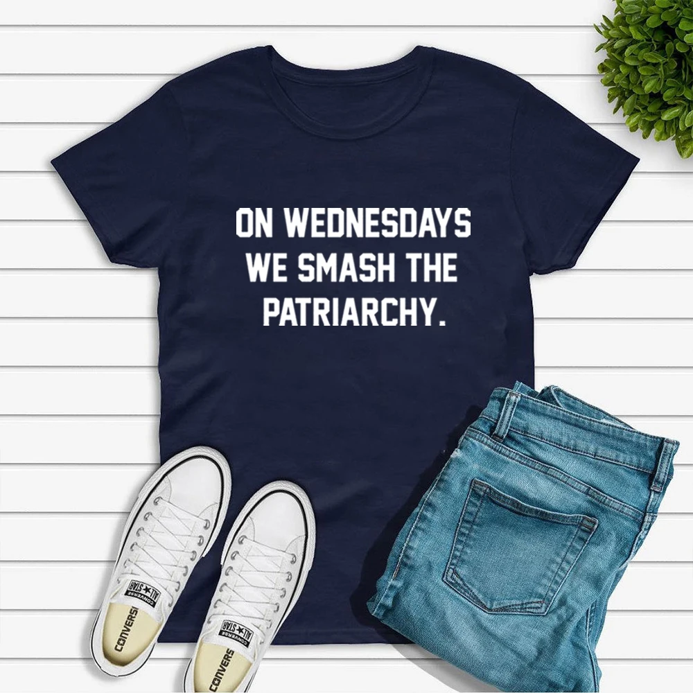 T-shirt «We Smash The patriartic» pour femmes, vêtement de fête, de style feminin, tenue de fête