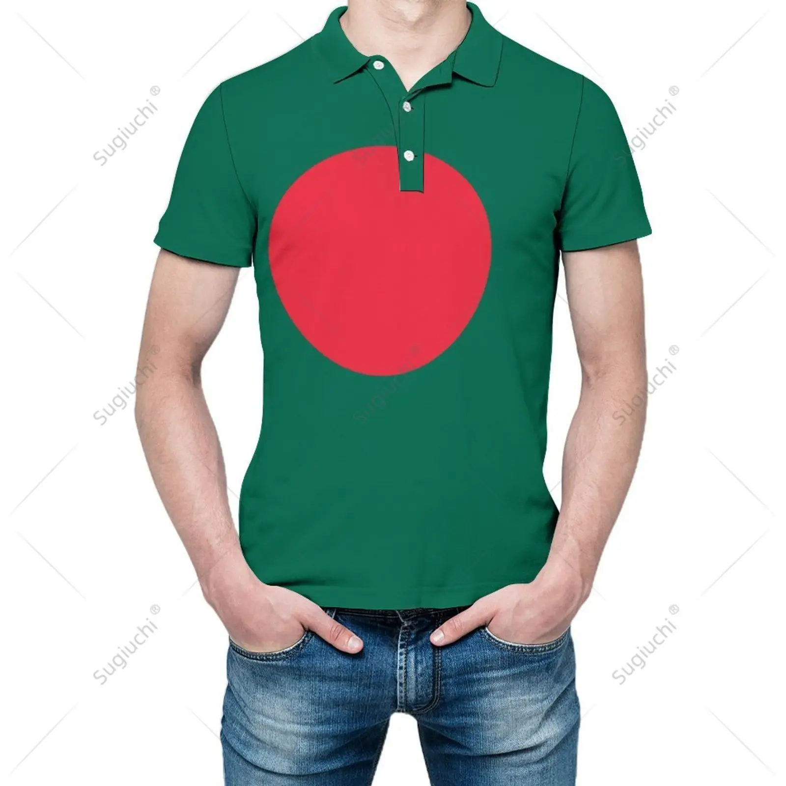 

Unisex Polo Shirt Bangladesh Flag 3D Print Man Polo Fashion Clothing Tracksuits Short Sleeves