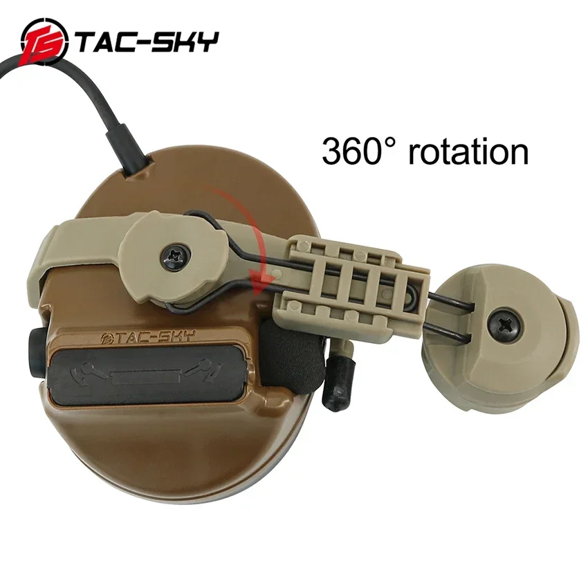 TAC-SKY 2025 New Military TSC3 Tactical Headset Hearing Protection Electronic Silicone Earmuffs ARC Rail Helmet Bracket